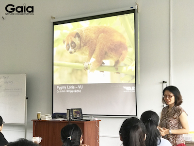 i diện Trung tâm bảo tồn thiên nhiên Gaia – bà Đỗ Thị Thanh Huyền trực tiếp giảng dạy cho sinh viên. 