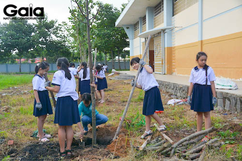 Hạnh phúc vì được trồng cây tròn ngôi trường thân yêu