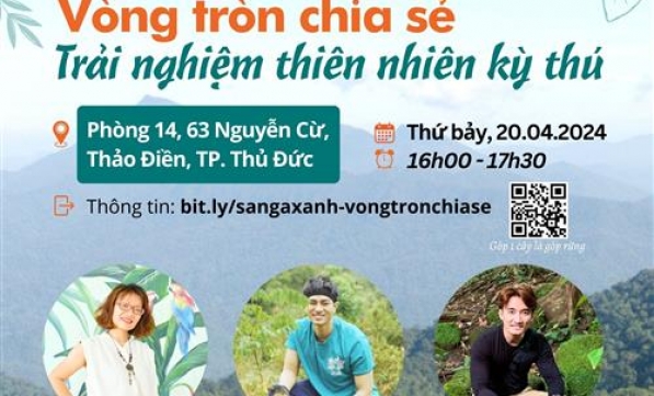 MỜI THAM GIA VÒNG TRÒN CHIA SẺ - TRẢI NGHIỆM THIÊN NHIÊN KỲ THÚ